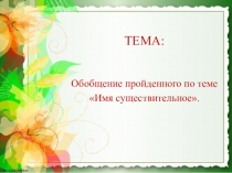 Презентация по русскому языку Обобщение пройденного по теме Имя существительное (5 класс).