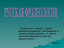 Презентация к уроку по русскому языку по теме Русская фразеология