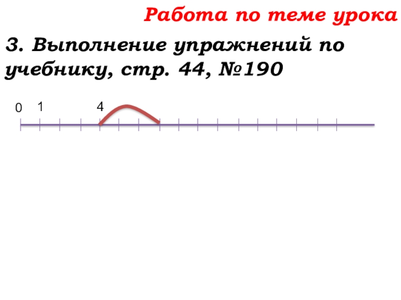 Урок №14 18.09.19 Сложение натуральных чисел и его свойства Работа по теме урока3. Выполнение упражнений по учебнику, стр. 44, №1904 0 1 Работа по теме урока3. Выполнение упражнений по учебнику, стр. 44, №1904 0 1