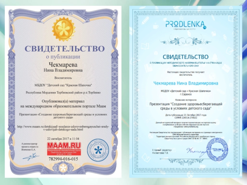 Презентация дошкольного воспитания Портфолио воспитателя