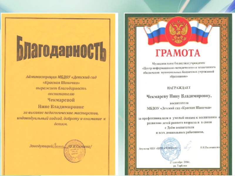 Презентация дошкольного воспитания Портфолио воспитателя