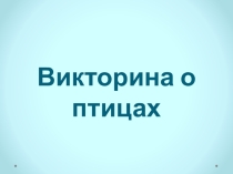 Презентация Викторина о птицах
