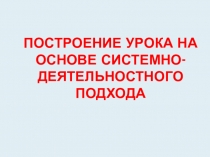 Структура урока на основе системно-деятельностного метода (презентация)
