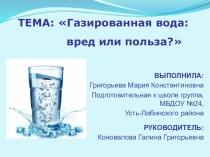 Я-исследователь. Тема:  Газированная вода: вред или польза?