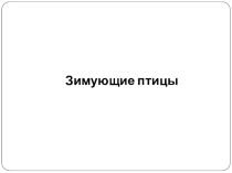 Презентация  Виды зимующих птиц