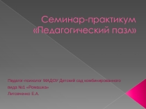 Семинар-практикум на командообразование. Педагогический пазл