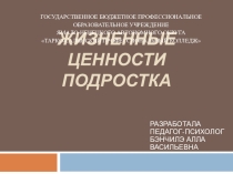 ПРЕЗЕНТАЦИЯ ПО ПСИХОЛОГИИ ЦЕННОСТИ ПОДРОСТКА