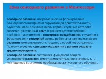 Презентация: Зона сенсорного развития в Монтессори