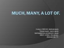 Презентация по английскому языку на тему  Much,many,a lot of