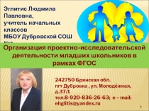 Организация проектно-исследовательской деятельности младших школьников (из опыта работы)