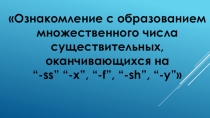 Множественное число существительных (3 класс)