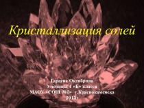 Презентация . Окружающий мир. Кристализация солей