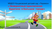 Презентация по ПДД на тему:Невероятные приключения Буранино в большом городе