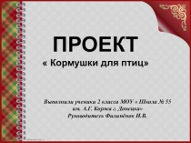 Проект  Кормушки для птиц (2класс)