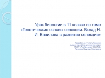 Презентация к уроку биологии в 11 классе на тему Генетические основы селекции