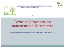 Техника безопасного поведения в Интернете