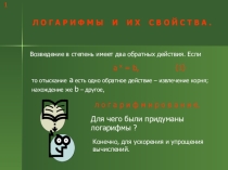 Логарифмы и их свойства