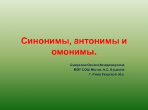 Презентация Город-словарик по русскому языку на тему: Синонимы.Антонимы. Омонимы