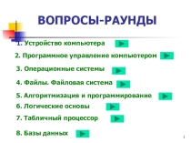 Презентация по информатике Тематический опрос