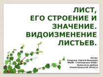 Презентация по биологии 6 класс по теме Лист