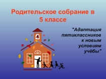 Презентация Адаптация пятиклассника