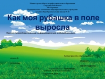 Презентация исследовательского проекта на тему Как моя рубашка в поле выросла