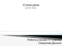 Стили речи русского языка
