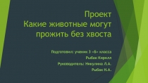Презентация к исследовательскому проекту по окружающему миру на тему Какие животные могут жить без хвоста,выполненная Кириллом Рыбак,учеником 3б класса.Руководитель: Никулина Л.А.