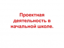 Проектная деятельность в начальной школе