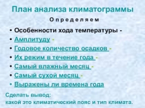 Презентация Подготовка к ОГЭ. План анализа климатограмм.