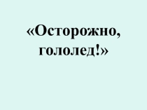 Осторожно, гололед!