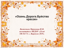 Осень. Дорога. Буйство красок. Нетрадиционная техника изо.деятельности в подготовительной группе детского сада.