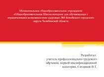 Презентация к докладу: Совершенствование процессов професионально - трудового обучения в коррекционной школе одного из компонентов социализации детей с ОВЗ.