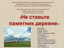 Презентация к проекту Не ставьте памятник деревне