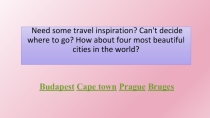 The most beautiful cities in the world