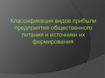 Презентация Классификация видов прибыли