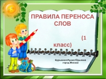 Презентация по русскому языку в 1 классе на тему Перенос слов