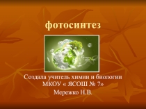 Презентация к уроку по биологии в 10 классе по теме Фотосинтез