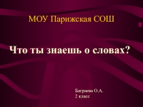 Презентация по русскому языку на тему Что ты знаешь о словах (2класс УМК Гармония)