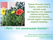 Летне-оздоровительная работа в детском саду. 2018 год.