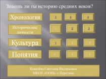 Викторина .6кл. история средних веков.