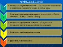 Деньги.Функции. Финансы предприятия.