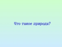 Окружающий мир (2 класс) Природа и рукотворный мир
