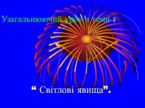 Презентація з фізики з теми  Узагальнюючий урок. Світлові явища ( 7 клас)