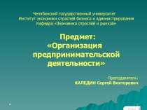 Организация предпринимательской деятельности. Презентация к Теме 5. Предпринимательская среда (Факультатив по экономике для учащихся старших классов образовательных учреждений)