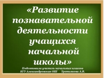 Презентация Развитие познавательной деятельности учащихся начальной школы