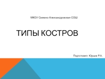 Презентация по ОБЖ Разведение костров, их типы