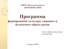 Программа формирования культуры здорового и безопасного образа жизни