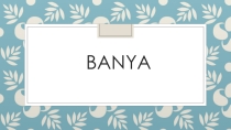 Презентация по английскому языку на тему BANYA (7 класс).