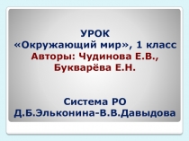 Презентация по окружающему миру 1 класс